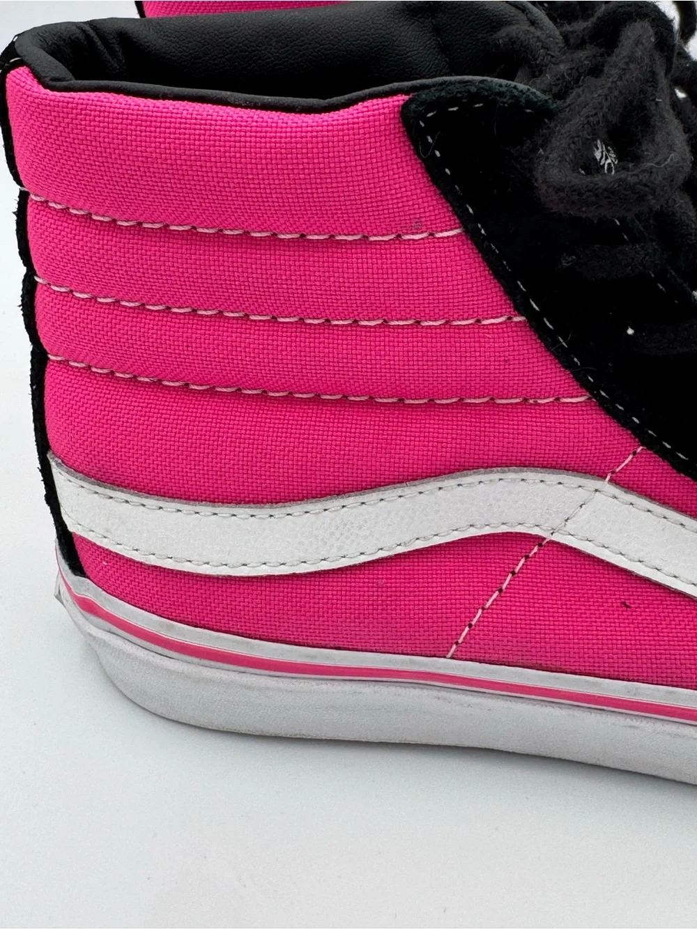 Vans Sk8- HiSlim Retro High Top Sneakers- Hot Pink and Black